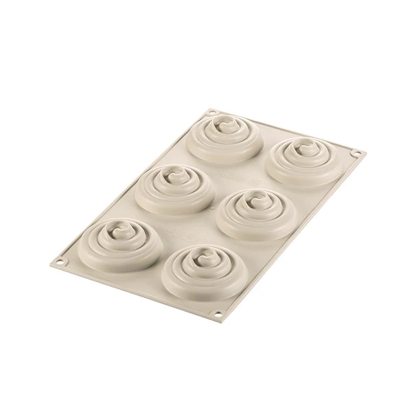 Kit 6 tartelettes Twist en silicone Platinium Silikomart
