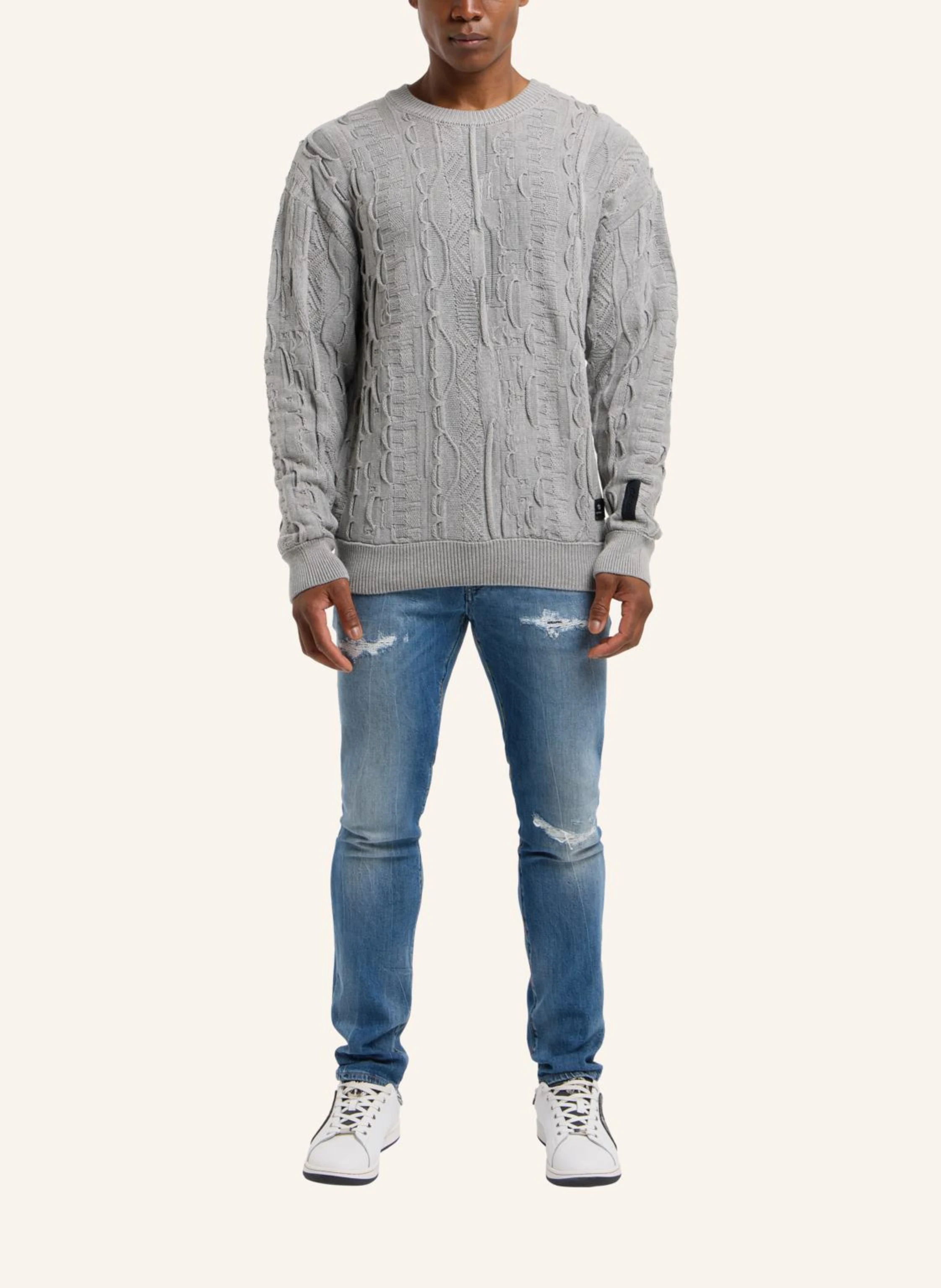 CARLO COLUCCI Strickpullover mit Stickerei DIMA