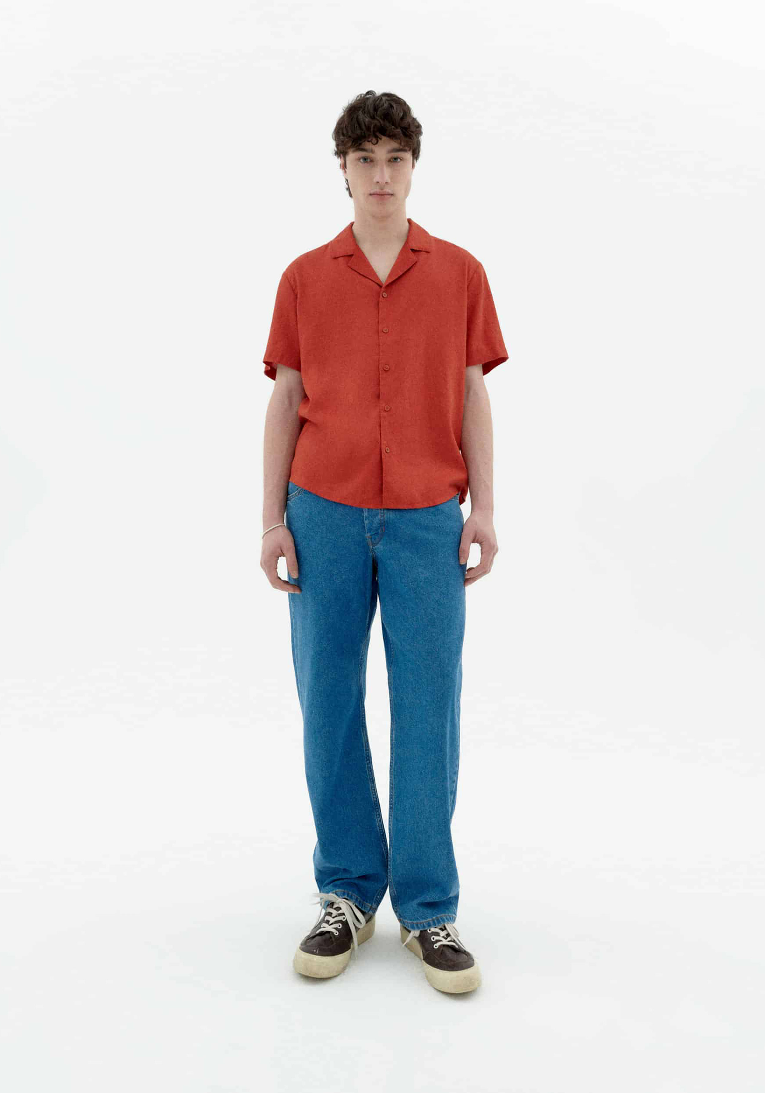 Thinking Mu Kurzarmhemd Jules Hemp Red Orange