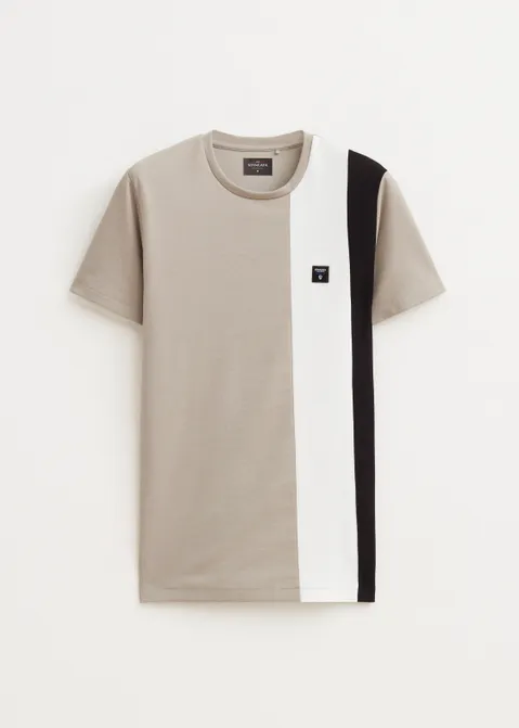T-shirt met streep grijs (GRS.L)