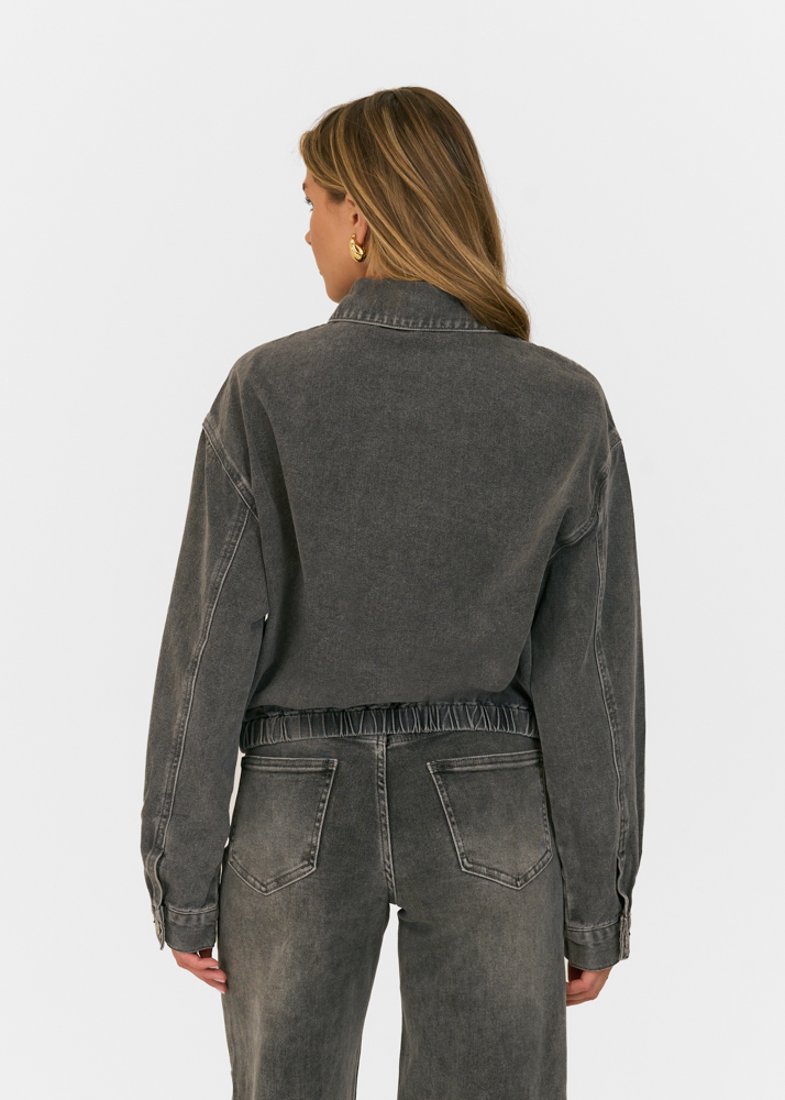 Denim jacket ash grijs