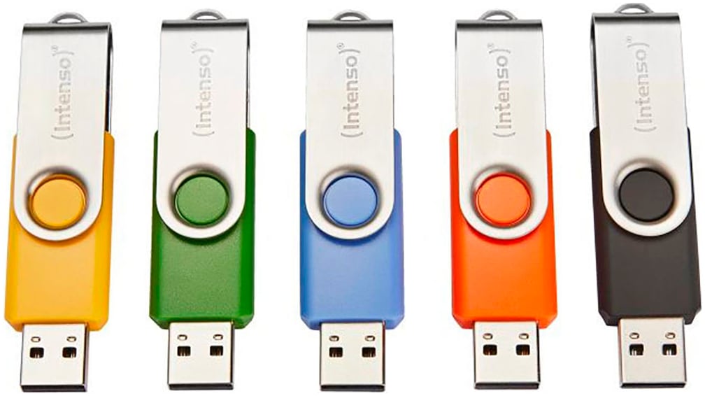 Intenso USB-Stick »USB Flash Drive 2.0 64 GB Basic Line 5er Pack« (64 GB USB 2.0 Lesegeschwindigkeit 28 MB/s)