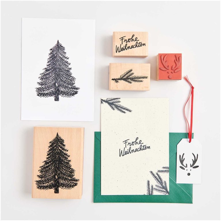 Motivstempel aus Holz, Typo
