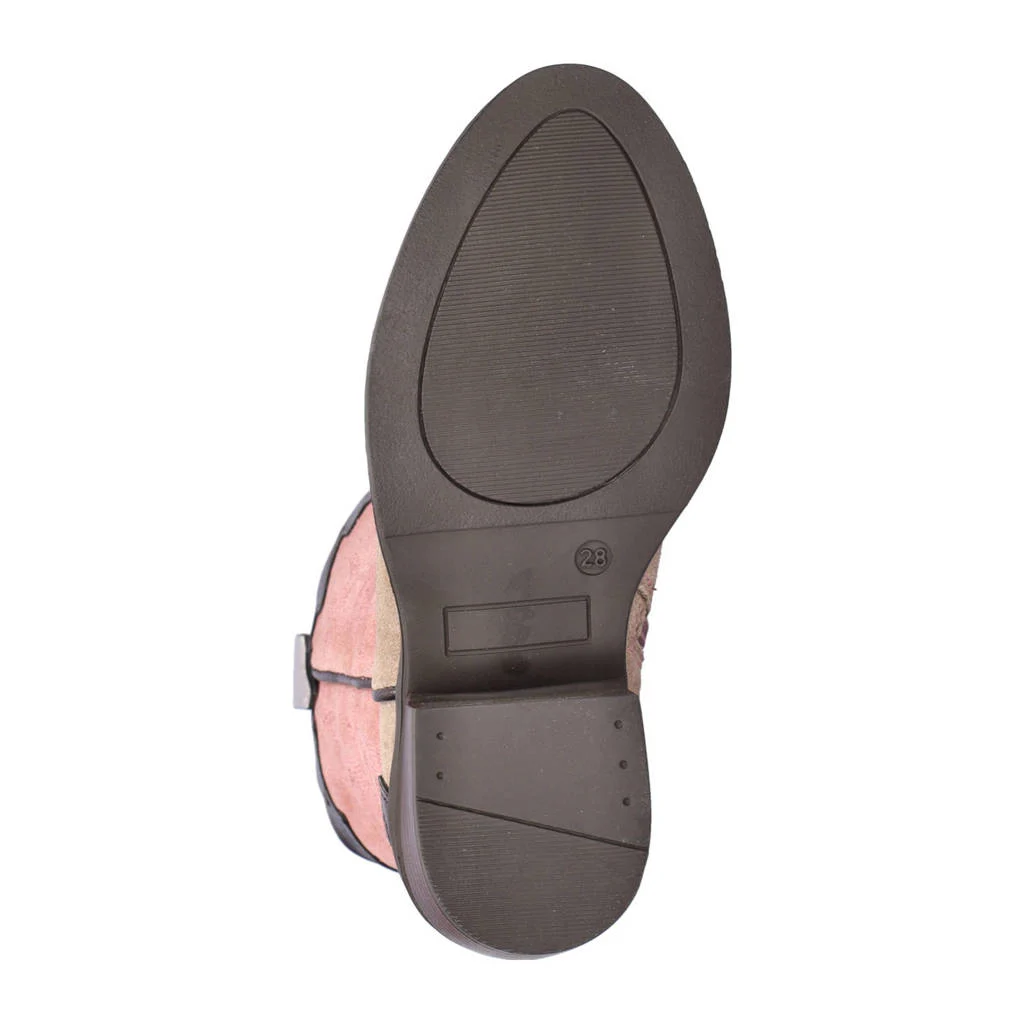 Nelson Kids suède cowboylaarzen brons/roze