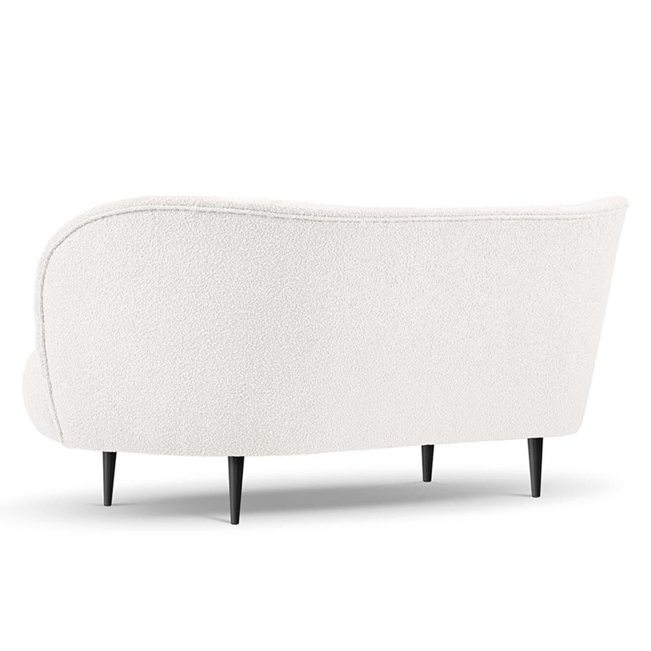 Mazzini Sofas Canapé Clove 3 places Velours bouclé blanc - 180x77x80 cm