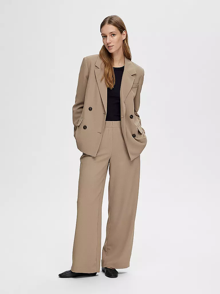 SELECTED FEMME Marlenehose Relaxed Fit SLFTINNI beige