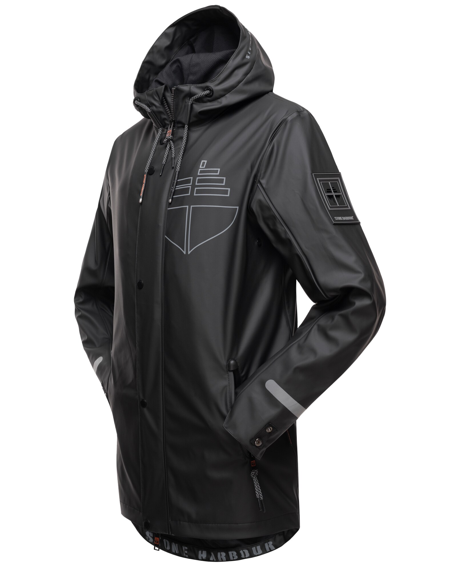 STONE HARBOUR Herren Outdoor Regenjacke Wasserdicht Anorak Parka Mantel mit Kapuze Tamio