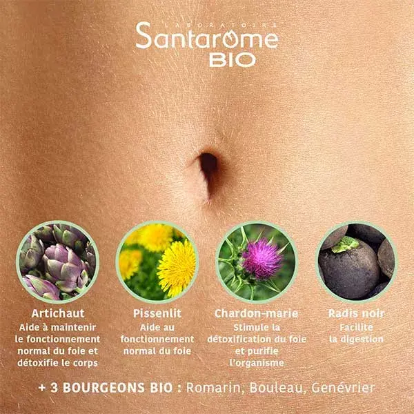 Santarome Orgânico - Bem-estar Orgânico do Fígado - Conforto Digestivo - 30 cápsulas