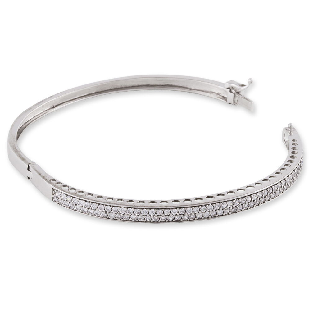 Bracelet Jonc Clélya Argent Blanc Oxyde De Zirconium