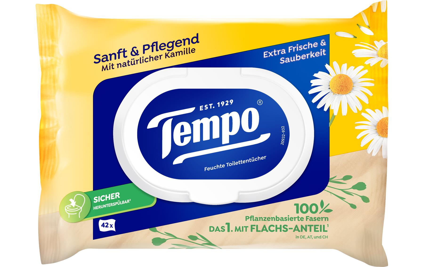 Feuchttücher sanft & pflegend Kamille 42 StückFeuchttücher mit Kamille, Einzelpack, 42 Stück