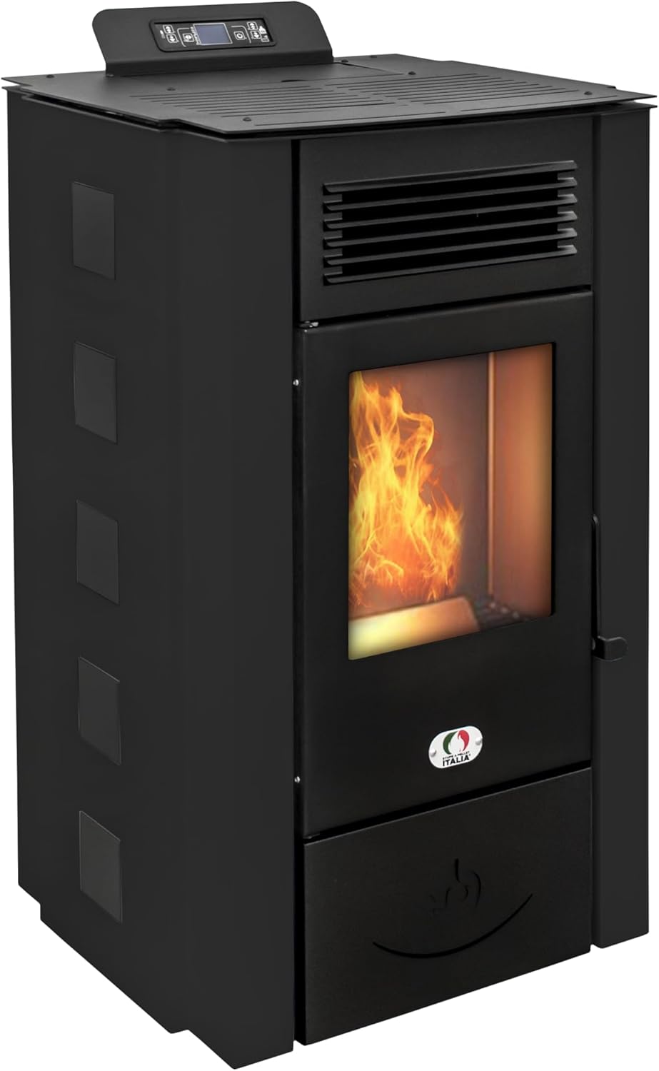 STUFE A PELLET ITALIA Colorado 15 KW | Pelletöfen Effizienz 92% Heizt 140m² Autonomie 15 Std. Programmierbar 5 Geschwindigkeiten und Leistungsstufen 24 Monate Garantie Schwarz
