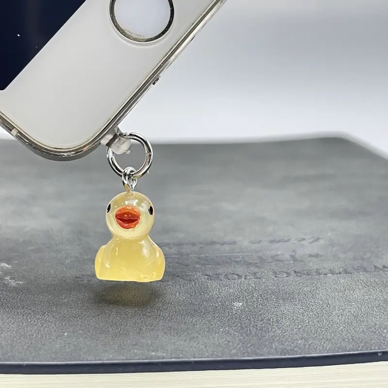 (2er Set) USB C Anhänger Anti Staub Acryl Schutzstecker Anschlusskappen für Smartphones - Entchen