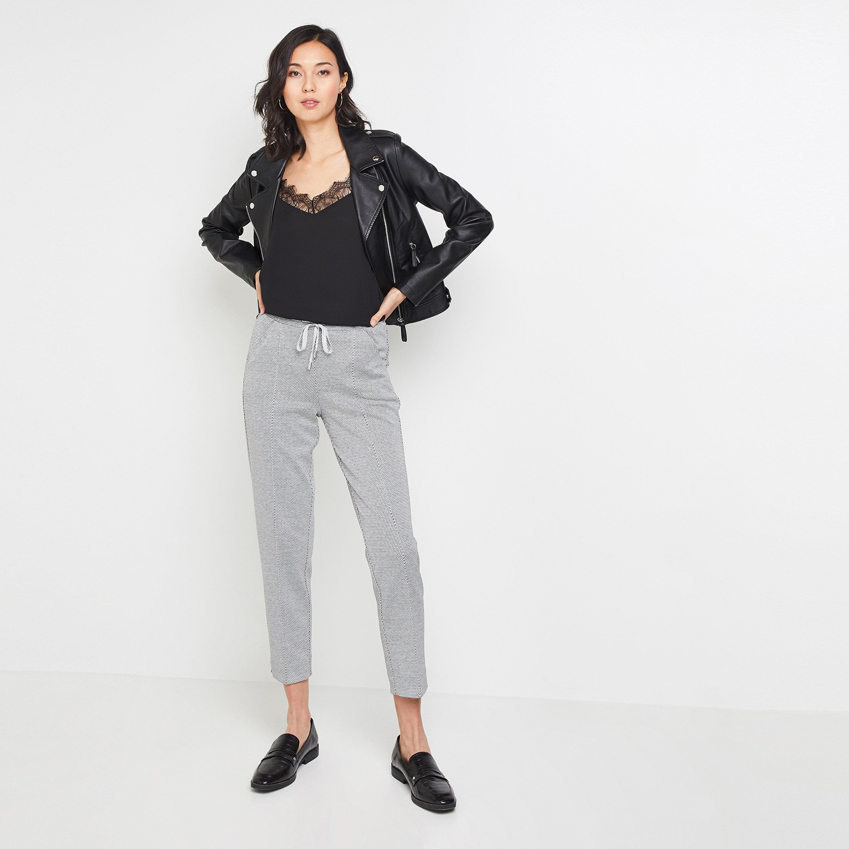 Pantalon en maille femme - GRIS
