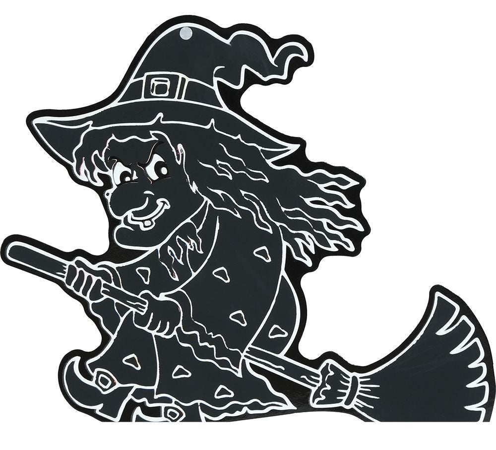 Halloween Tafeldecoratie Zwart Heksen Silhouetten 14cm 6st