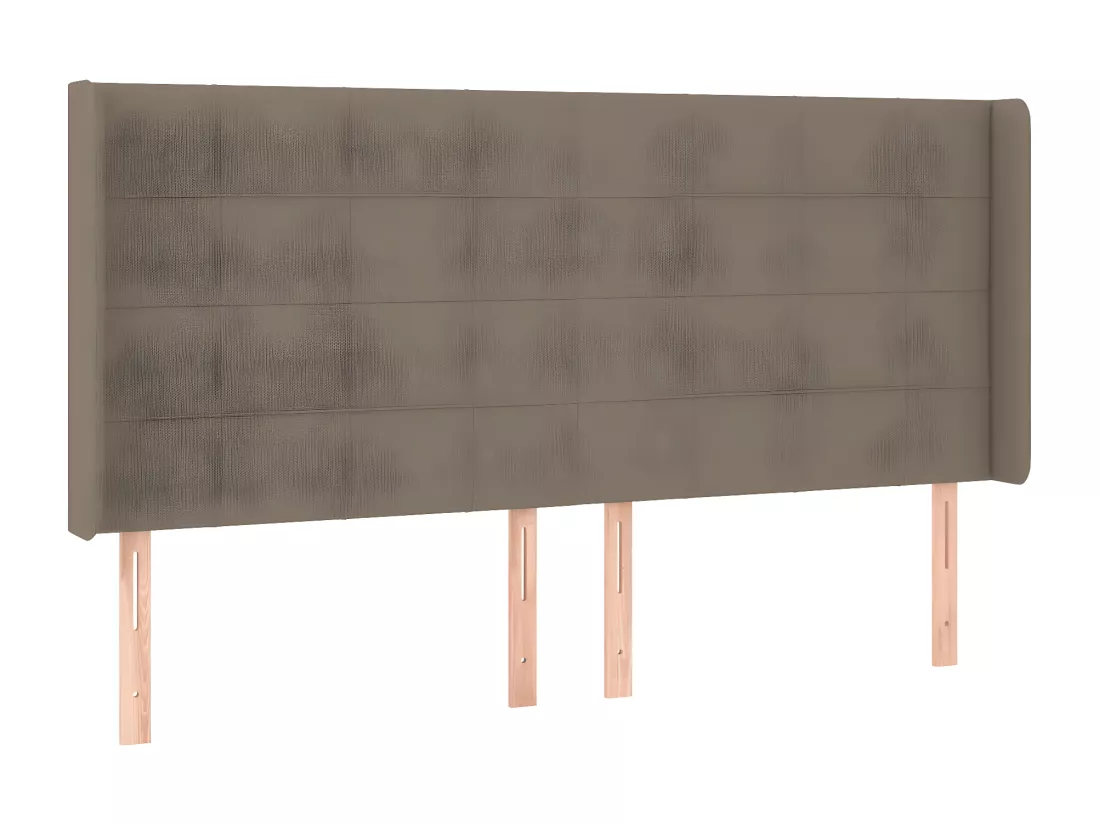Sommier tapissier et matelas et LED Taupe 200x200 cm Tissu
