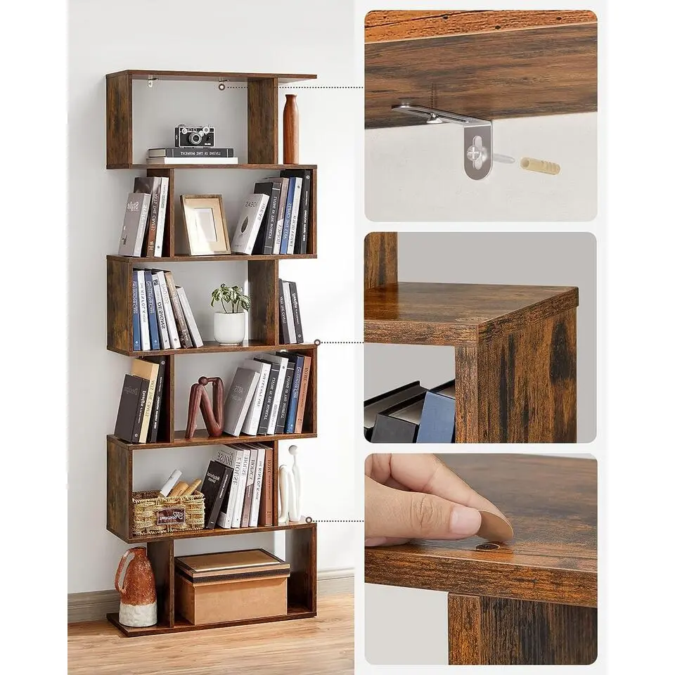 Bobbel Home - Boekenkast - Kubus - 6 Compartimenten - Bruin