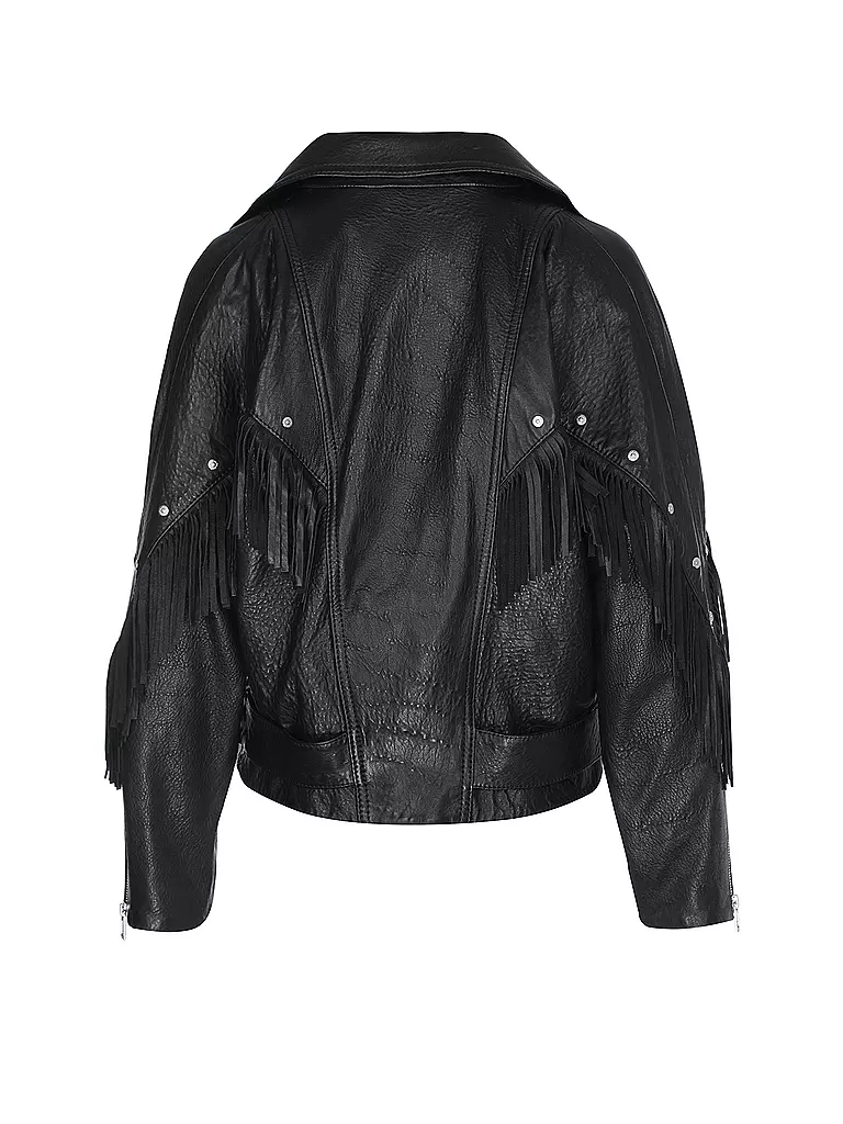 HUGO Lederjacke  schwarz