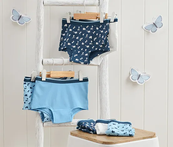 7 Mädchen-Pantys, blau