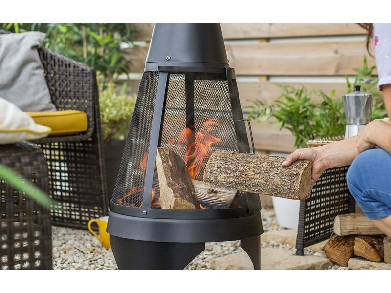 La Hacienda Cheminée Colorado Extra gross Kamin mit Rauchfangband, Holzrost und Sicherheitswerkzeug