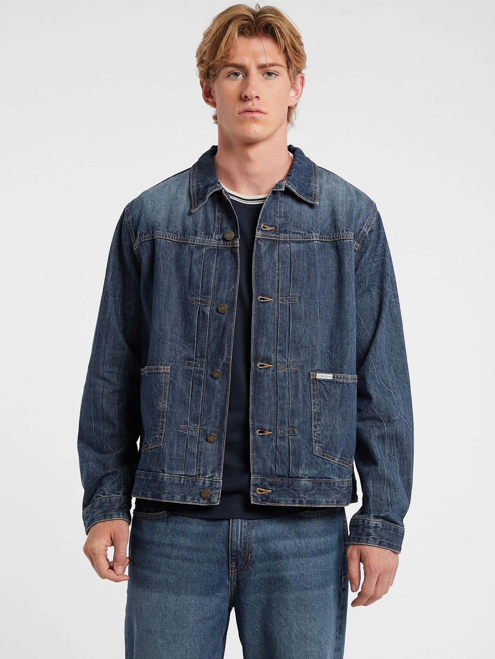 Jaqueta jeans com bainha selvedge