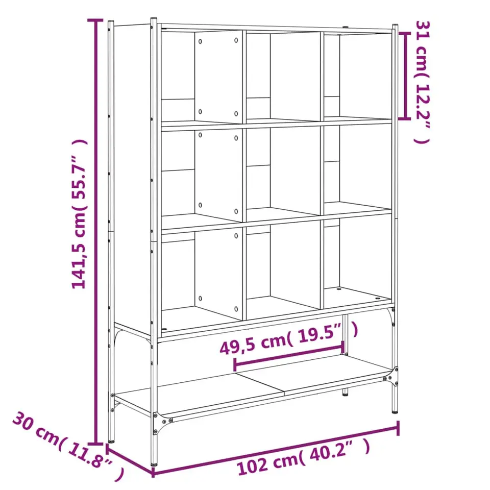 vidaXL - Boekenkast - Bruin - Bewerkt hout
