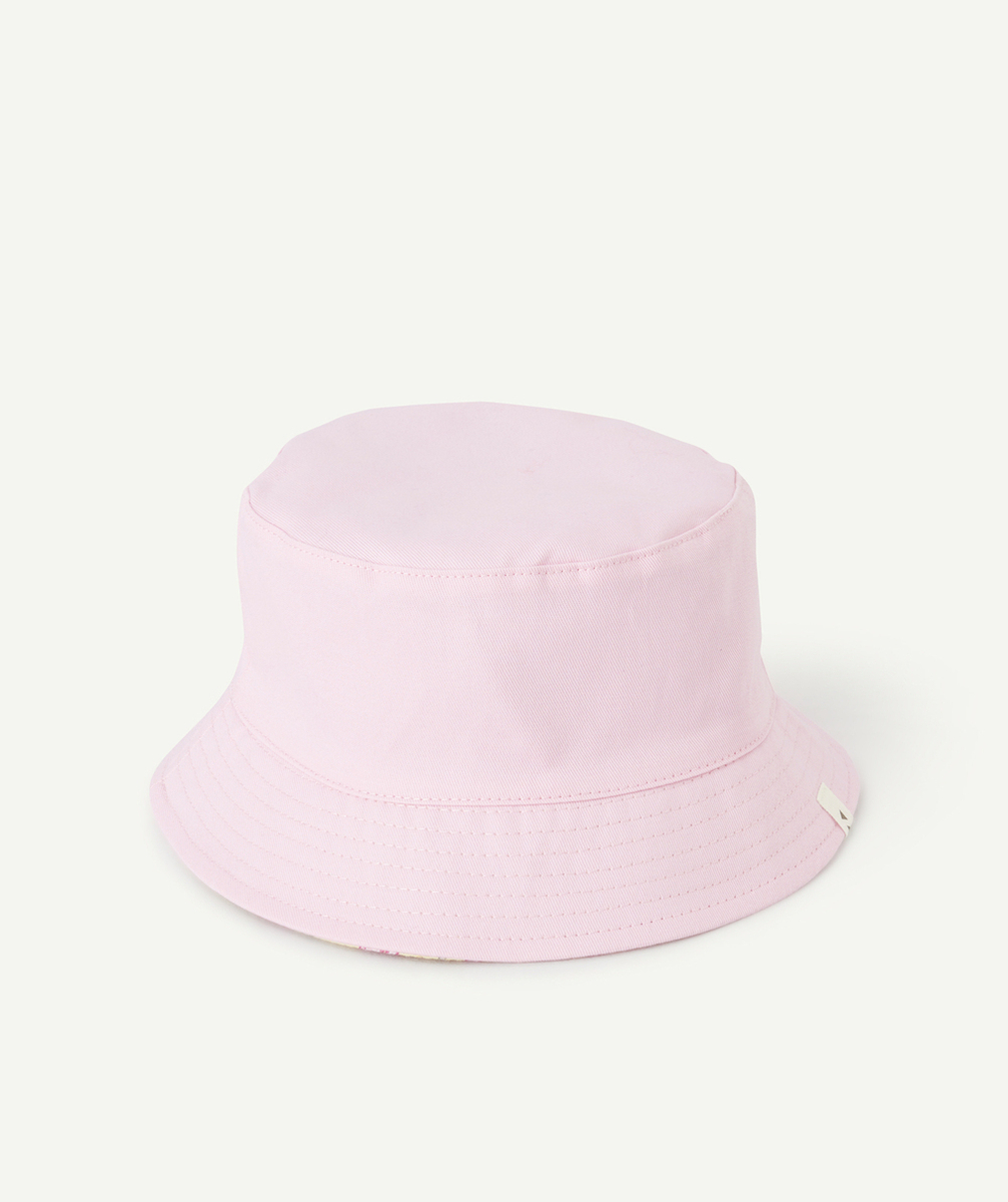 BOB RÉVERSIBLE FILLE ROSE ET JAUNE AVEC IMPRIMÉ