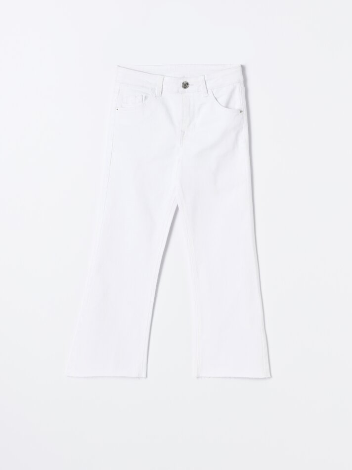 Calça jeans flare curta - Branca