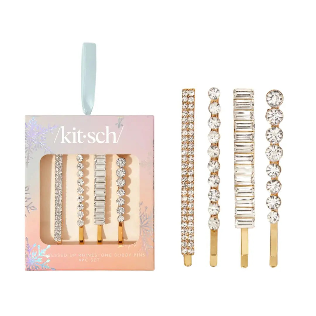 All Dressed up Rhinestone Bobby Pins 4 Piece Set
