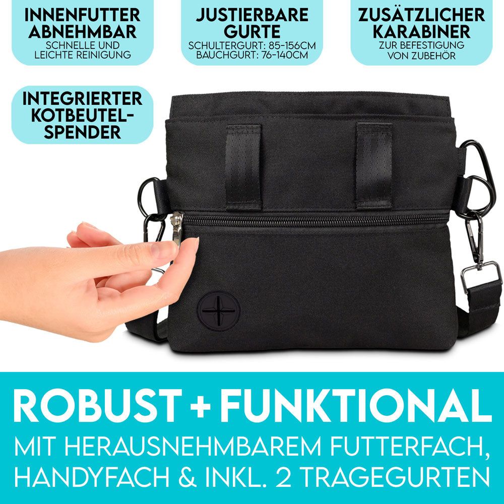 HUND IST KÖNIG® Leckerlietasche für Hunde mit Einhand-Magnet-Verschluss für Gassi & Hundetraining