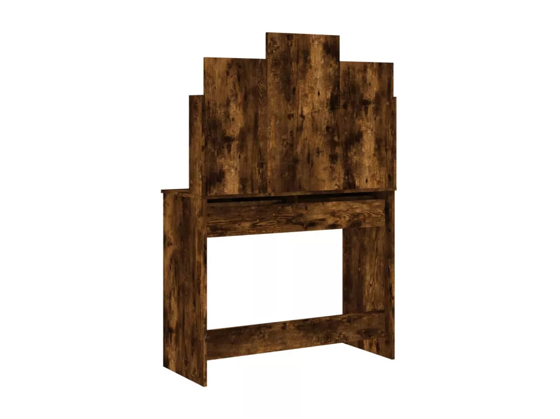 Coiffeuse avec miroir chêne fumé 96x39x142 cm