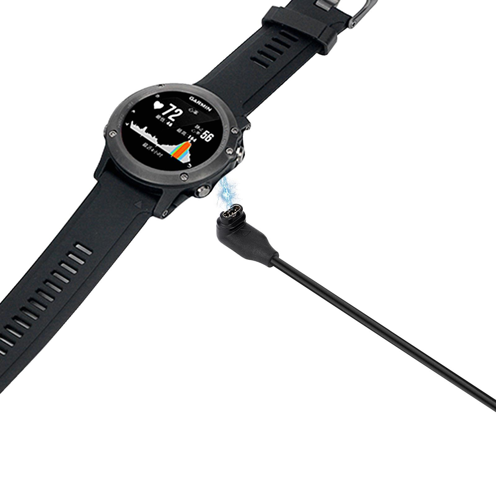 (1m) USB A auf Garmin Forerunner Ladekabel 90 Grad Winkel - Schwarz
