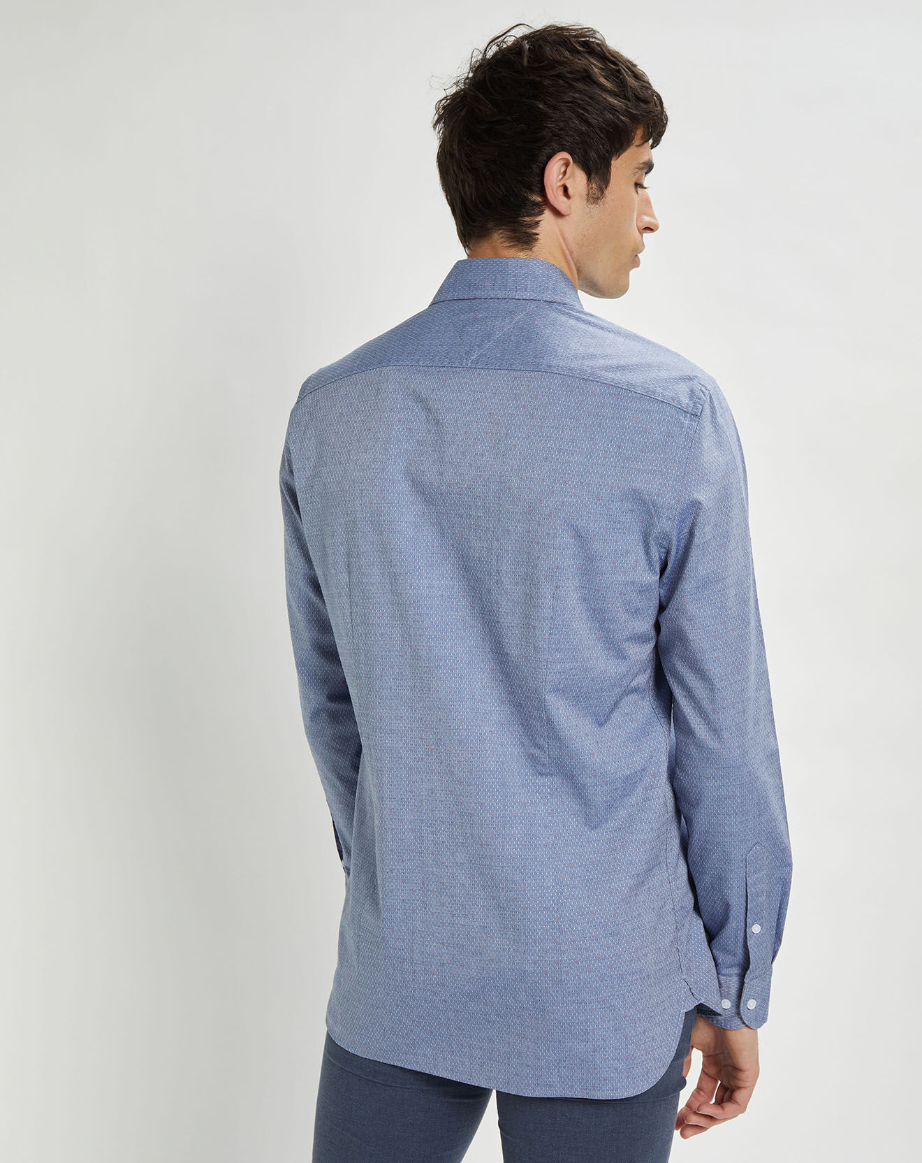 Tommy Hilfiger Chemise slim à pois bleue