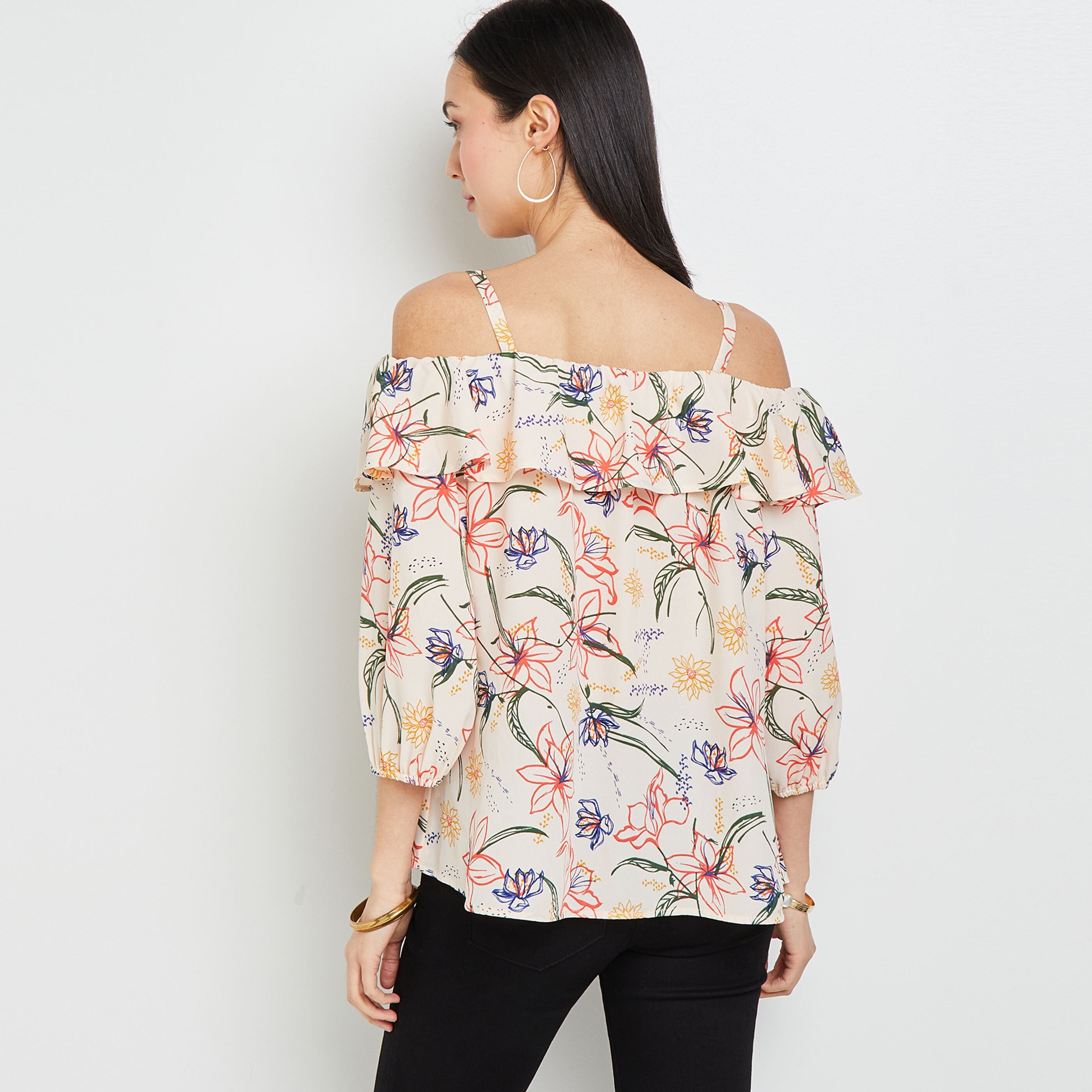 Blouse imprimée femme - BEIGE