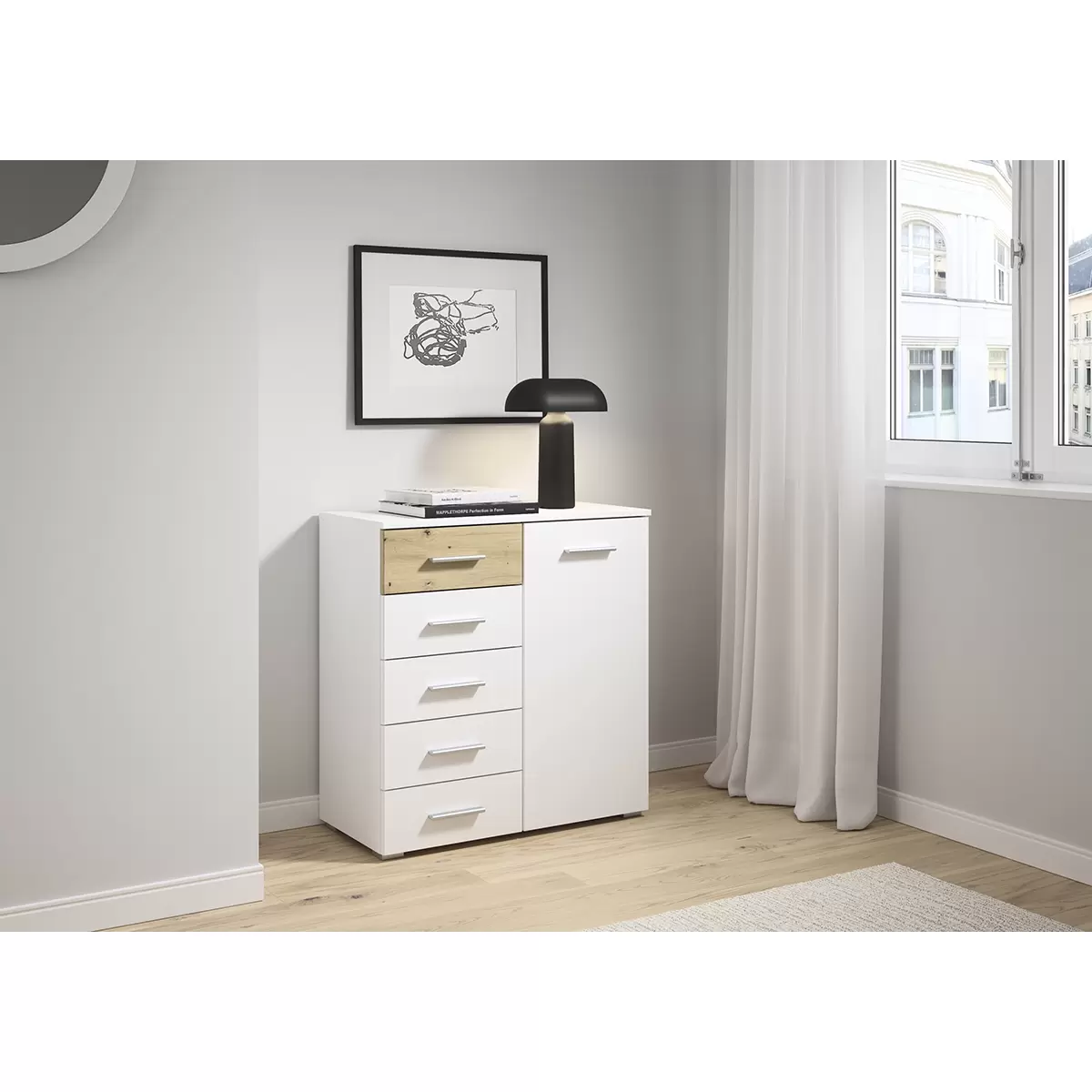Kommode Foster       Best Price Artisan Eiche,weiss