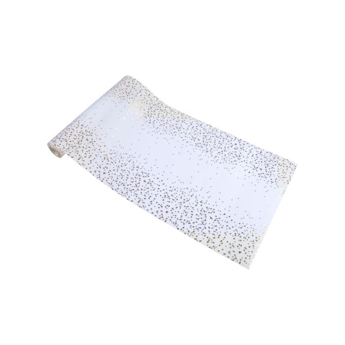 CHEMIN DE TABLE 28CMX5M CONFETTIS OR