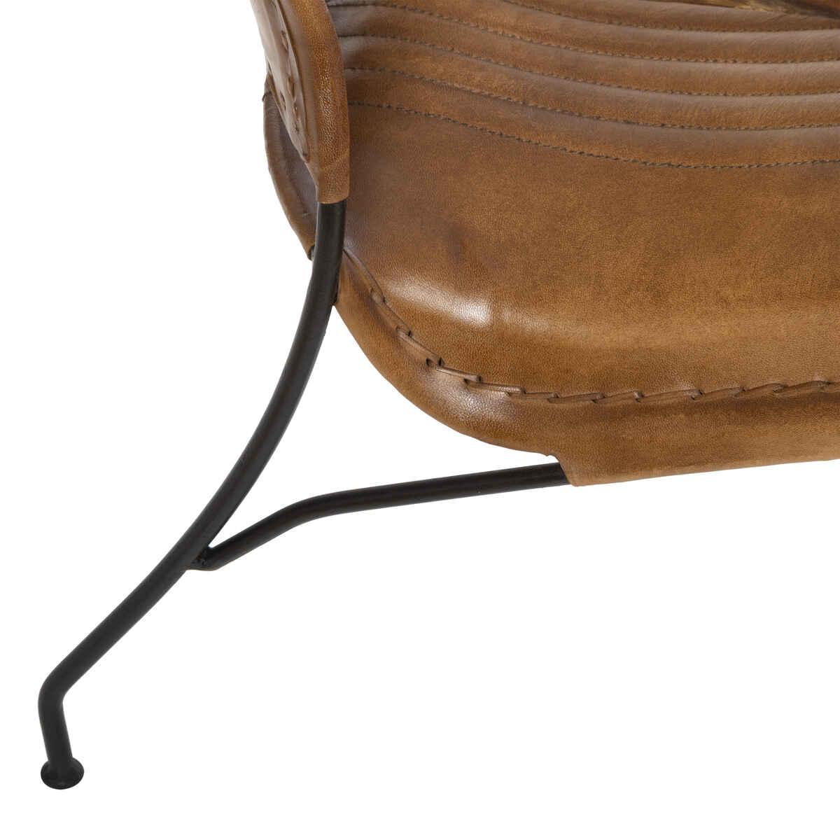 FAUTEUIL CUIR COGNAC HOPER