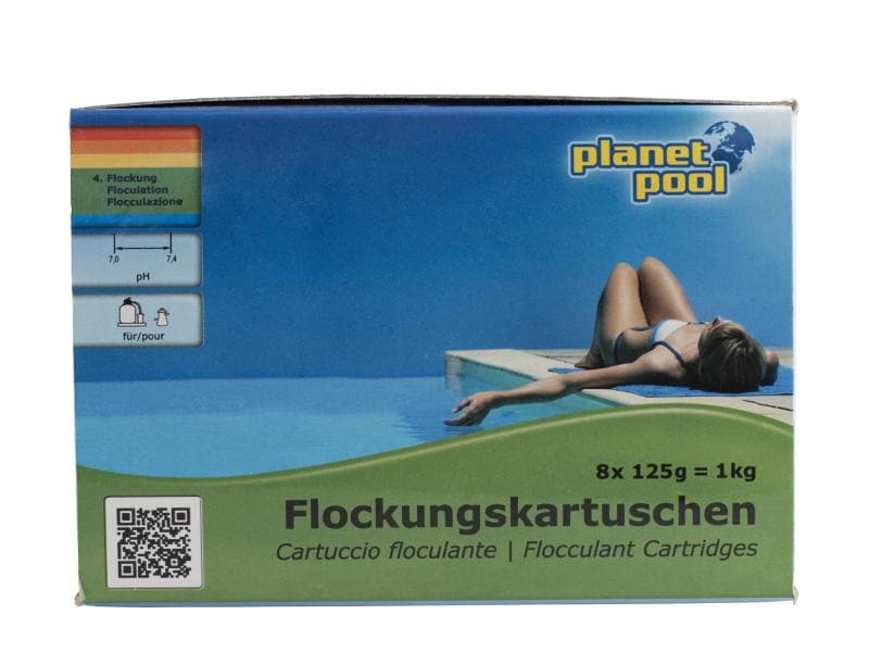 Planet Pool Flockungskartuschen Flockfix 8 x 125 g / 1 kg Flockungskartuschen für Sandfilter