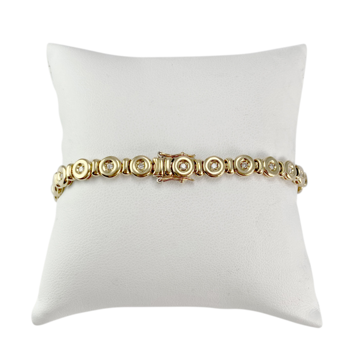 Bracelet d'occasion or 750 jaune diamants 19 cm