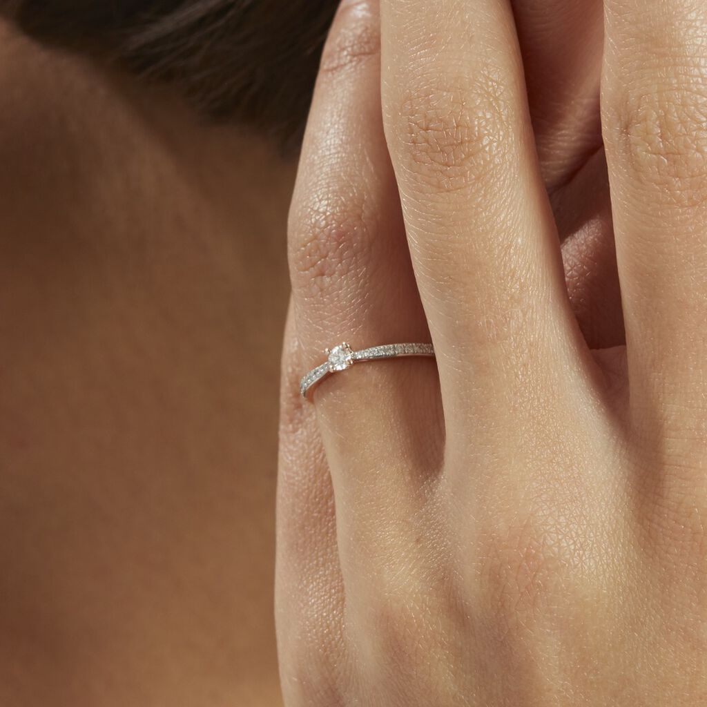 Bague Solitaire Hemera Or Rose Diamant