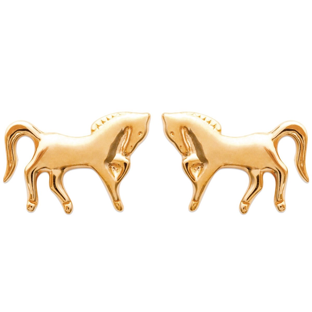 Boucles d'oreilles cheval Plaqué OR 750 3 microns