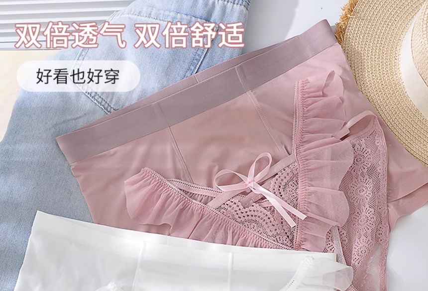 Pancherry - Koppelset: Boxershort + Kanten Slip met Strik