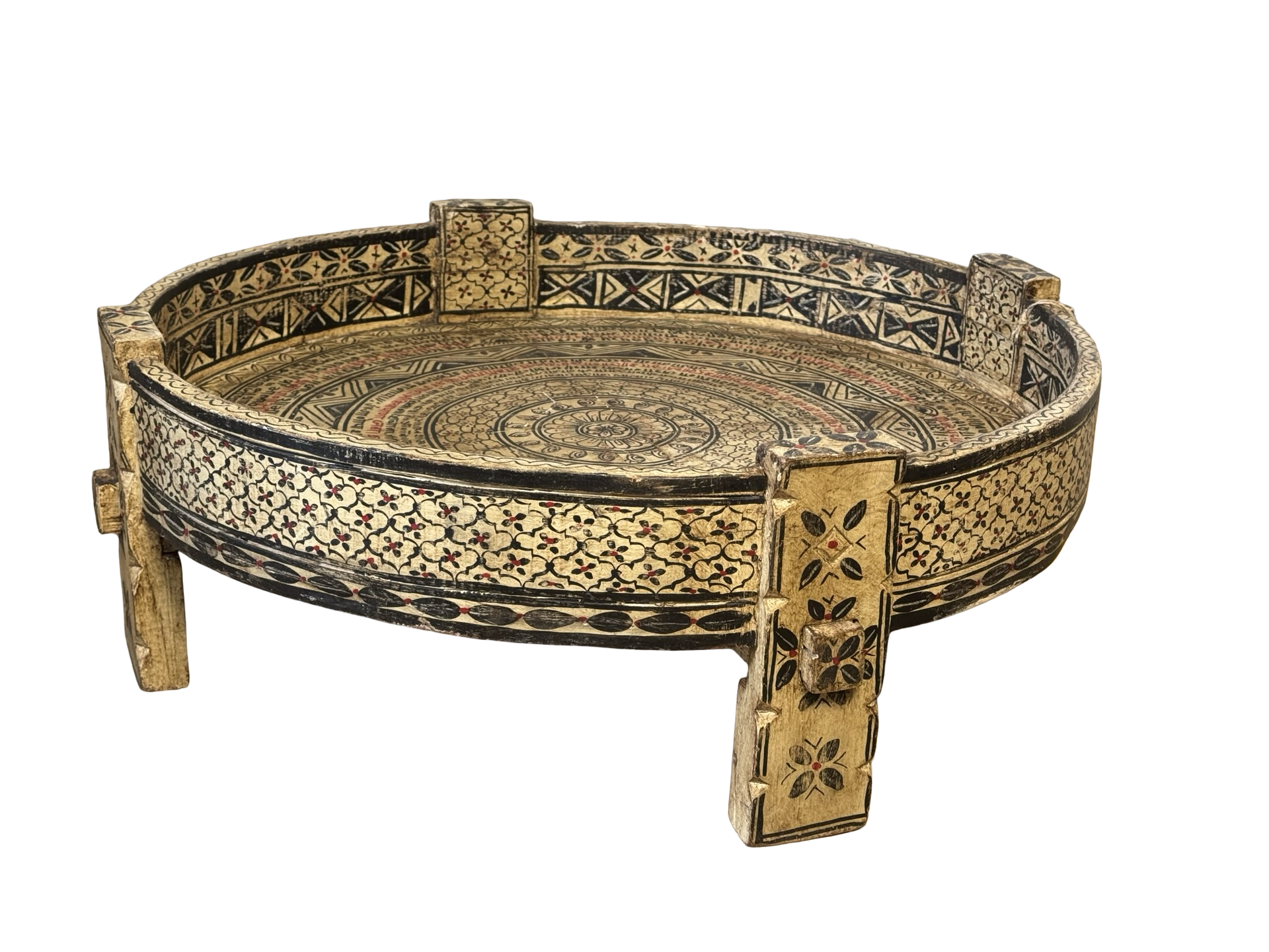 Salontafel Grainder zwart/wit beschilderd