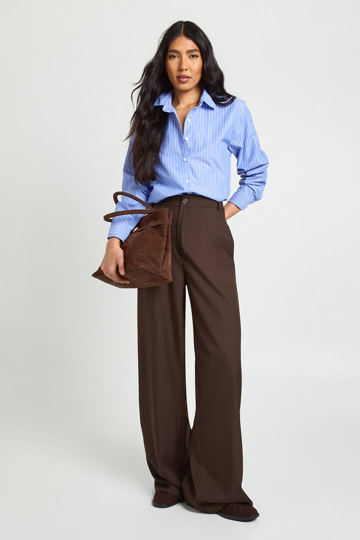 boohoo Pantalon Droit Taille Haute