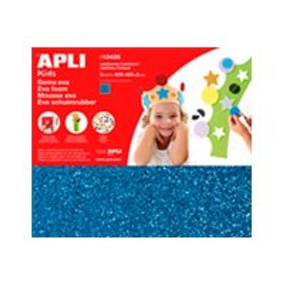 APLI kids - 1 feuille mousse - EVA - 60 x 40 x 0.2 cm - argent scintillant