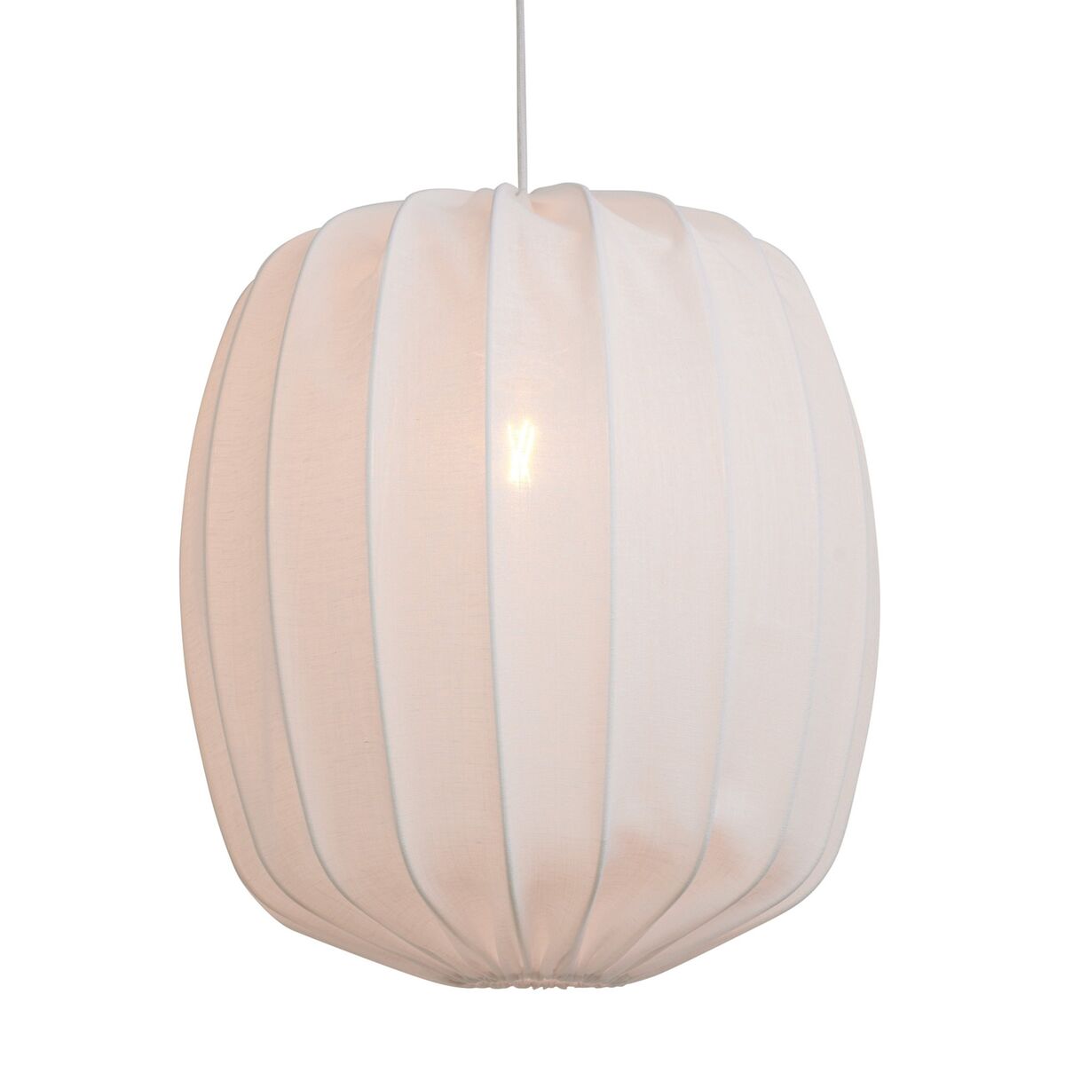 Prisma taklampe i lin 45 cm, hvit