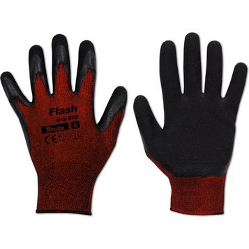 Gants de travail Flash Grip RED, noir/rouge - La paire