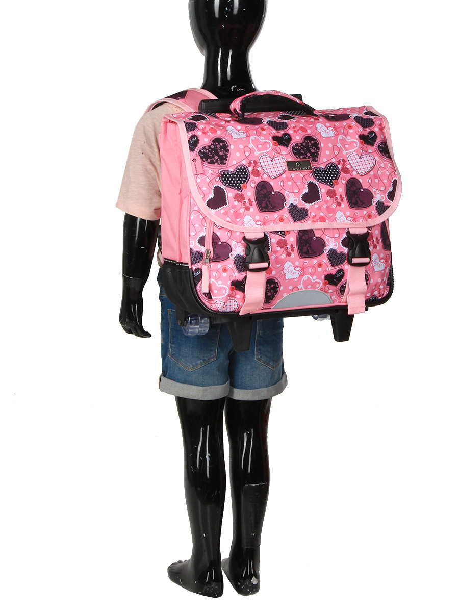 Cartable À roulettes Snowball Romantique Coeur 38 cm