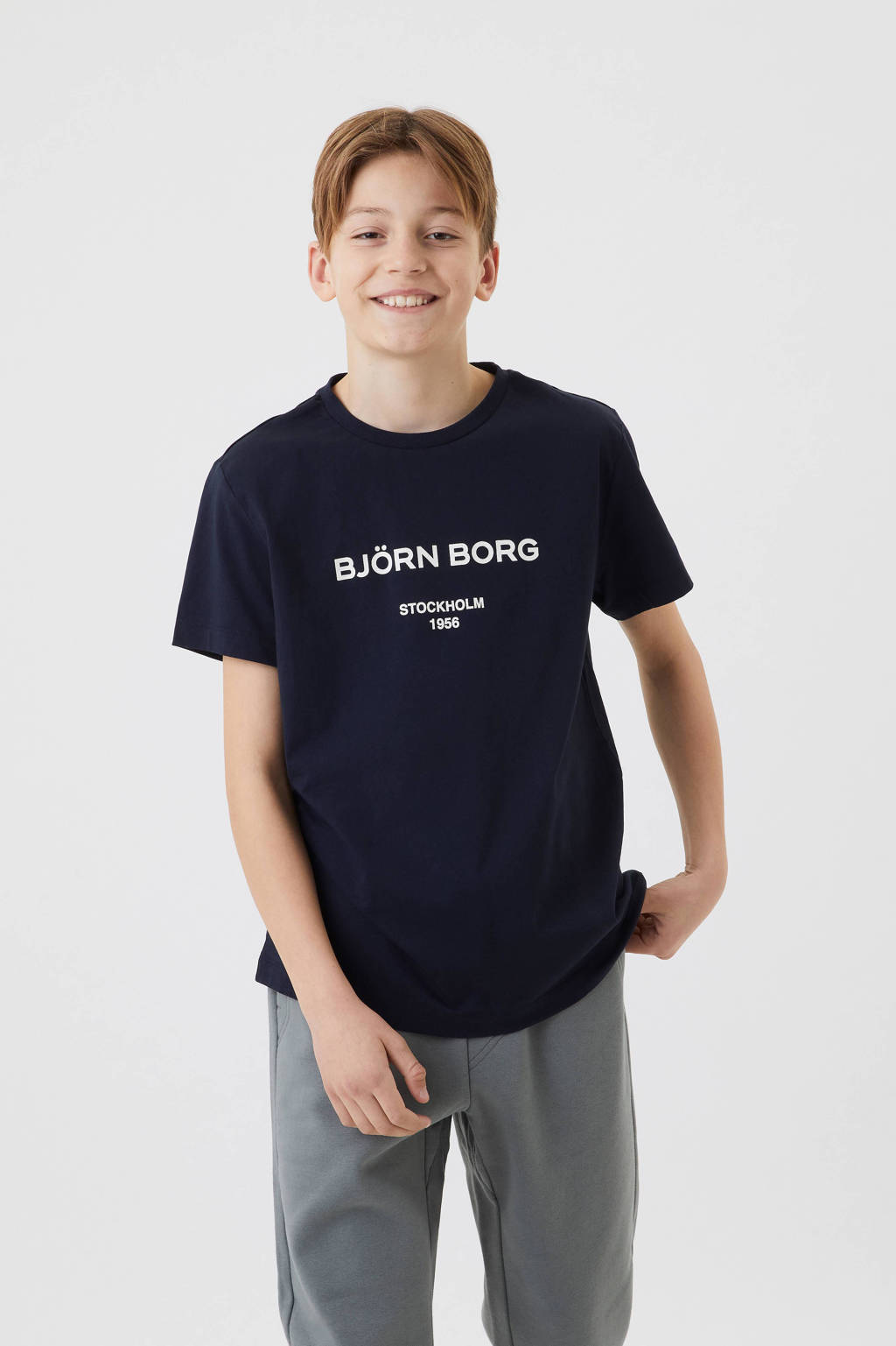 Björn Borg T-shirt met logo donkerblauw