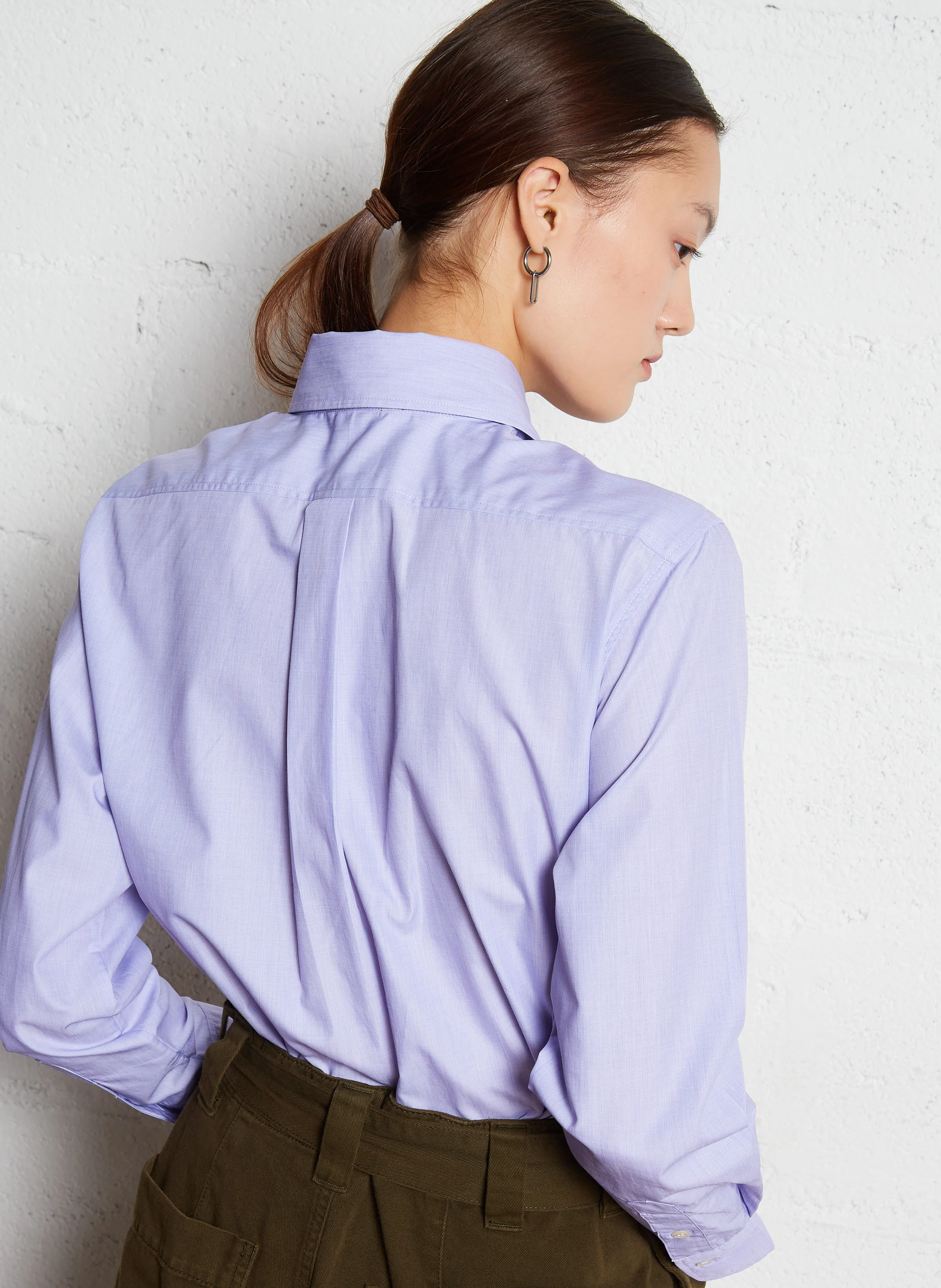 MARIA - Chemise droite en coton | Violet