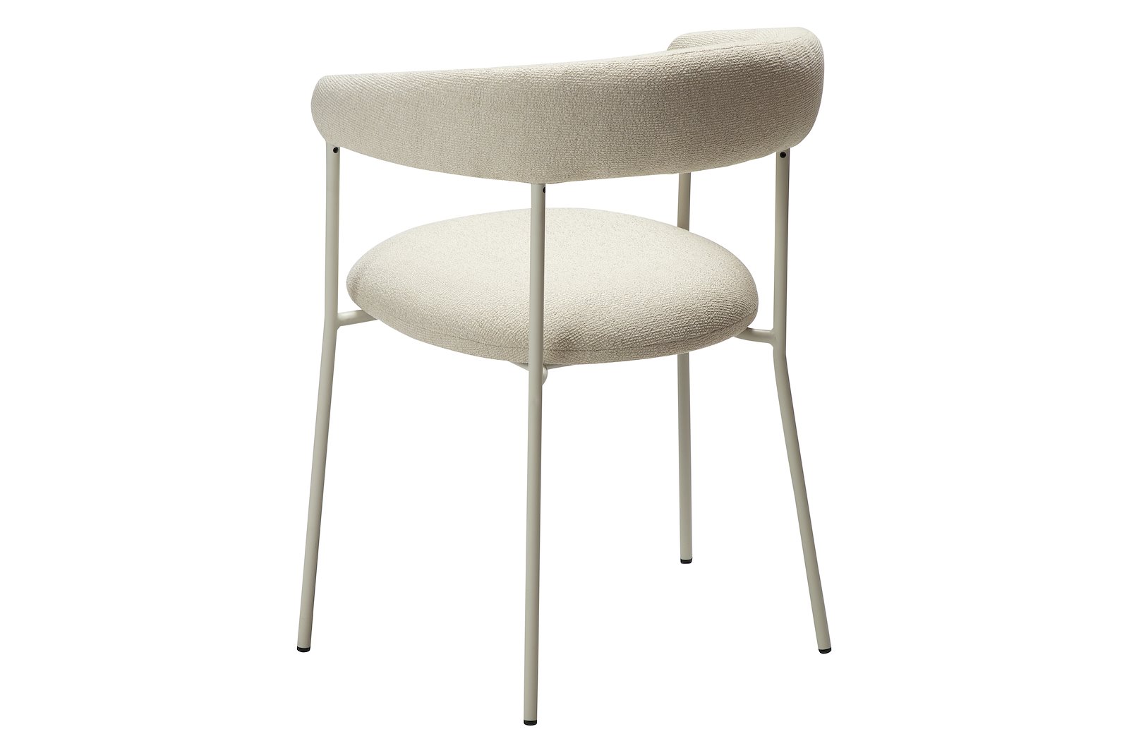 Plenti spisestol Med arm. Tekstil Bouclé Bone og bone hvit ben.